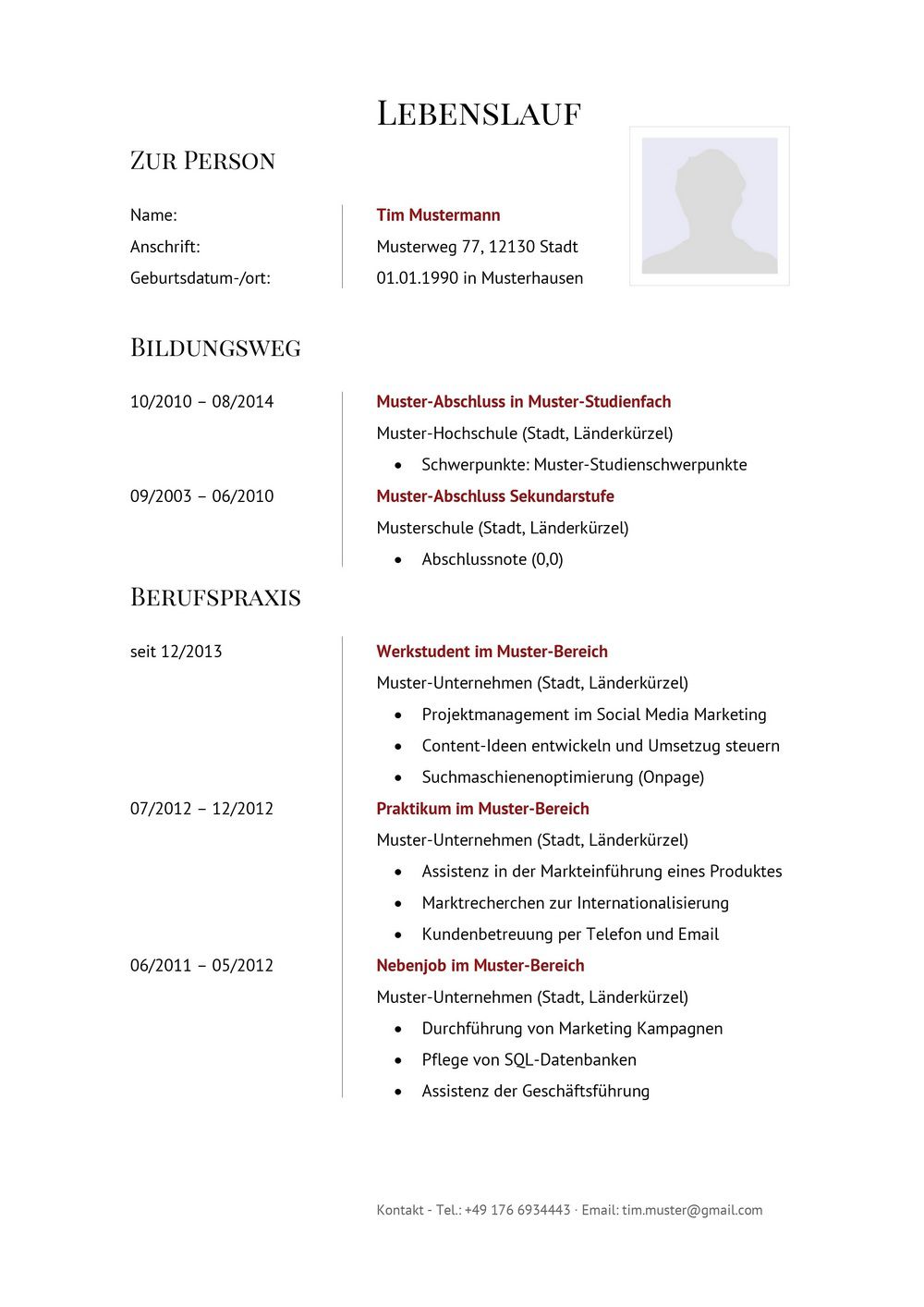 curriculum vitae vitae